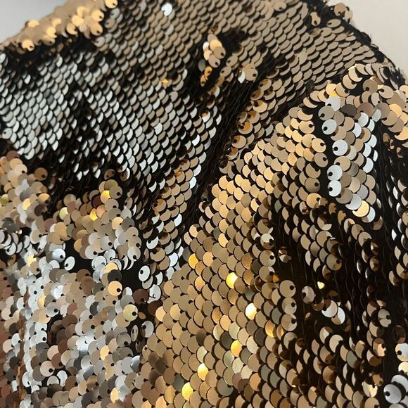 Dress The Population Natalie Long Sleep Low Back Sequin Dress Gold, Size XL, NWT - Picture 11 of 14